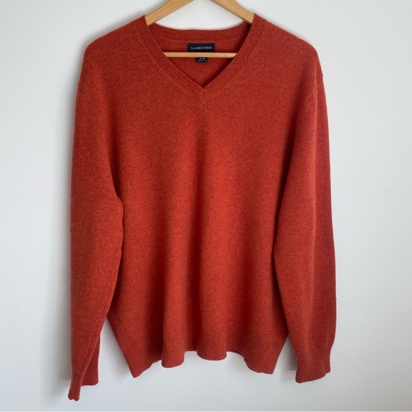100% Cashmere Lands’ End Men’s Sweater XL - Picture 2 of 10
